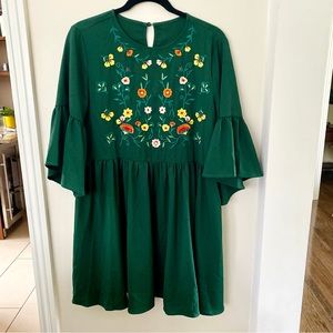 NWOT Embroidered flowers dress